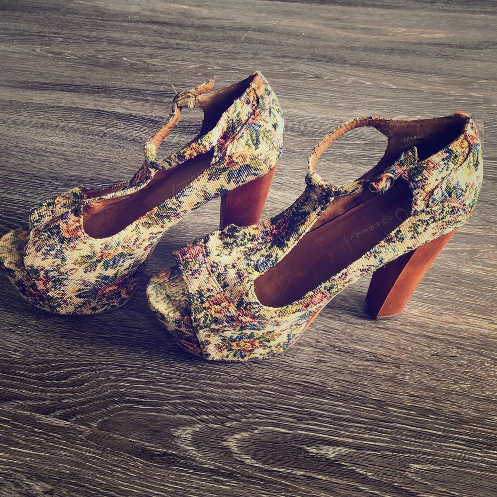 Jeffrey Campbell Tapestry Platform Peeptoe
